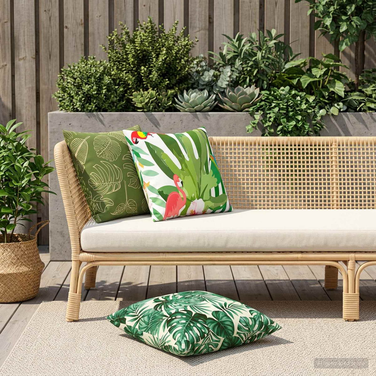 Vidaxl kussensloop 2 pcs heerlen bladpatroon 60 x 60 cm polyester