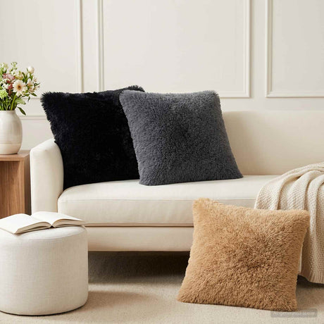 Vidaxl kussensloop 6 pcs heerlen zwart 55 x 55 cm pv fleece