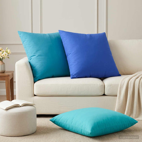 Vidaxl kussensloop 2 pcs heerlen turquoise 65 x 65 cm polyester