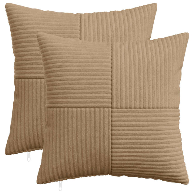 Vidaxl kussensloop 2 st almelo bruin 40 x 40 cm corduroy
