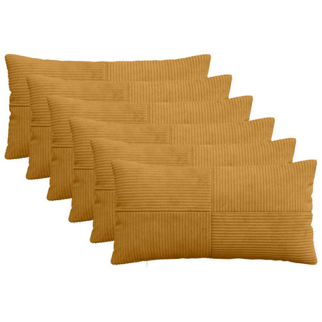 Vidaxl kussensloop 6 st almelo geel 40 x 70 cm corduroy