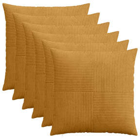 Vidaxl kussensloop 6 pcs almelo geel 65 x 65 cm corduroy