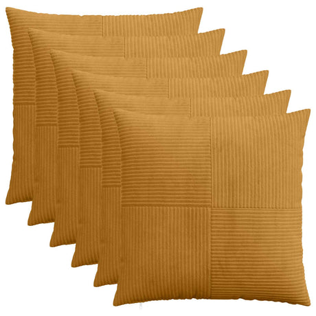 Vidaxl kussensloop 6 st almelo geel 65 x 65 cm corduroy