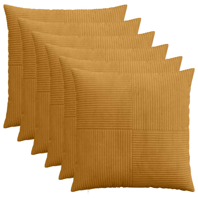 Vidaxl kussensloop 6 pcs almelo geel 65 x 65 cm corduroy