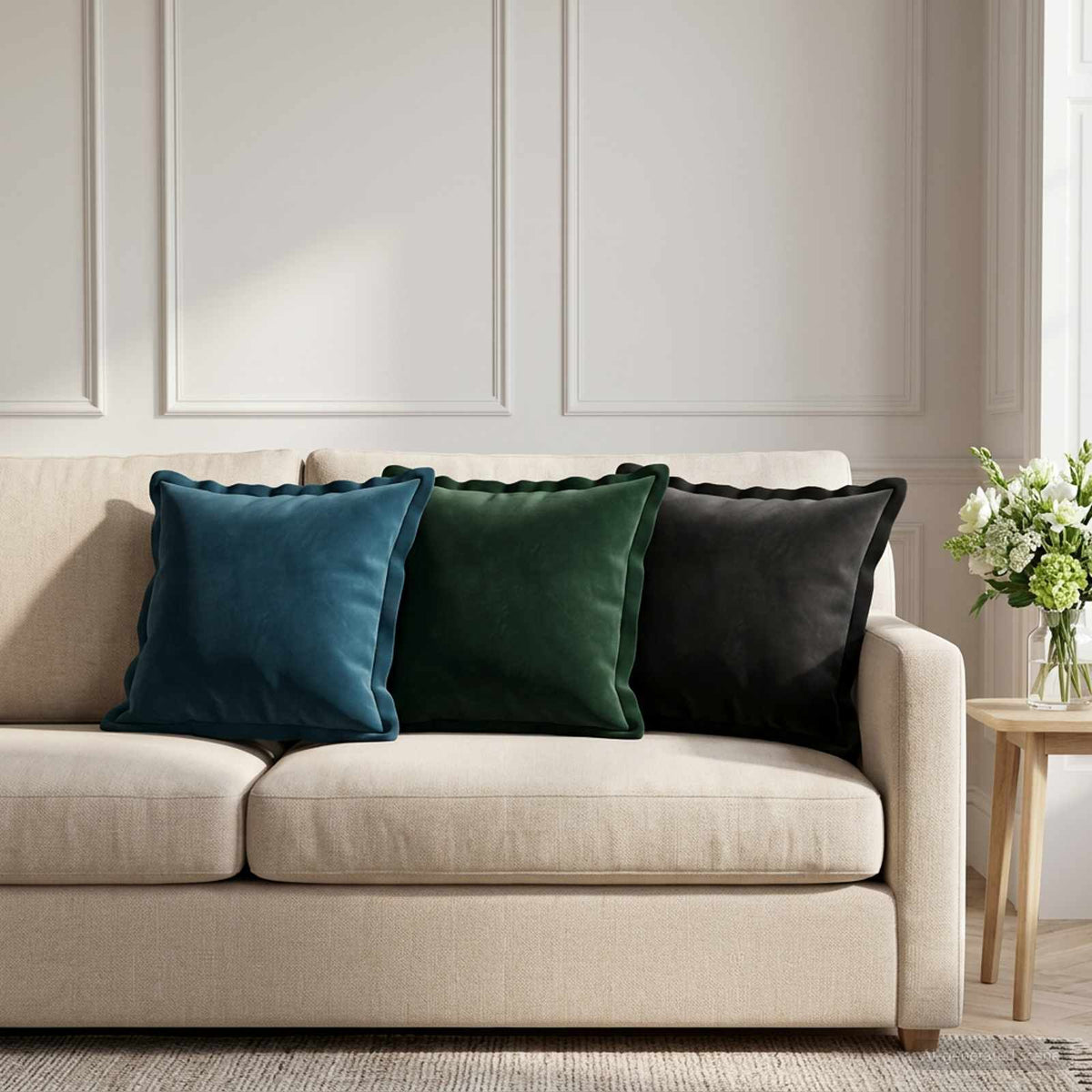 Vidaxl kussen met kussen houten 12 st zwart fluweel