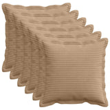 Vidaxl kussensloop 6 st houten bruin 35 x 35 cm corduroy