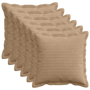 Vidaxl kussensloop 6 st houten bruin 35 x 35 cm corduroy