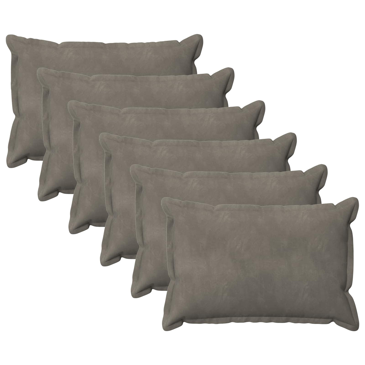Vidaxl kussensloop 6 pcs houten lichtgrijs 40 x 60 cm fluweel