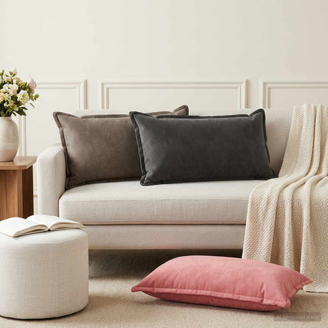 Vidaxl kussensloop 2 st houten roze 40 x 70 cm fluweel