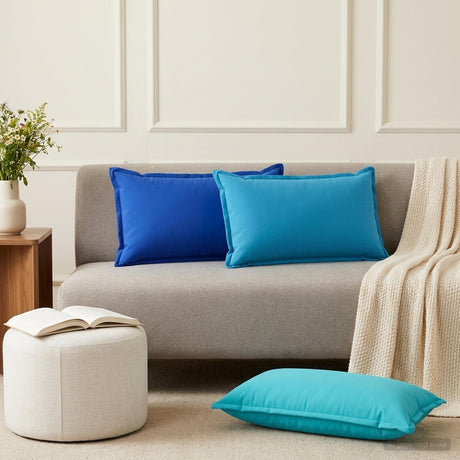Vidaxl kussen met kussen houten 2 st turquoise polyester
