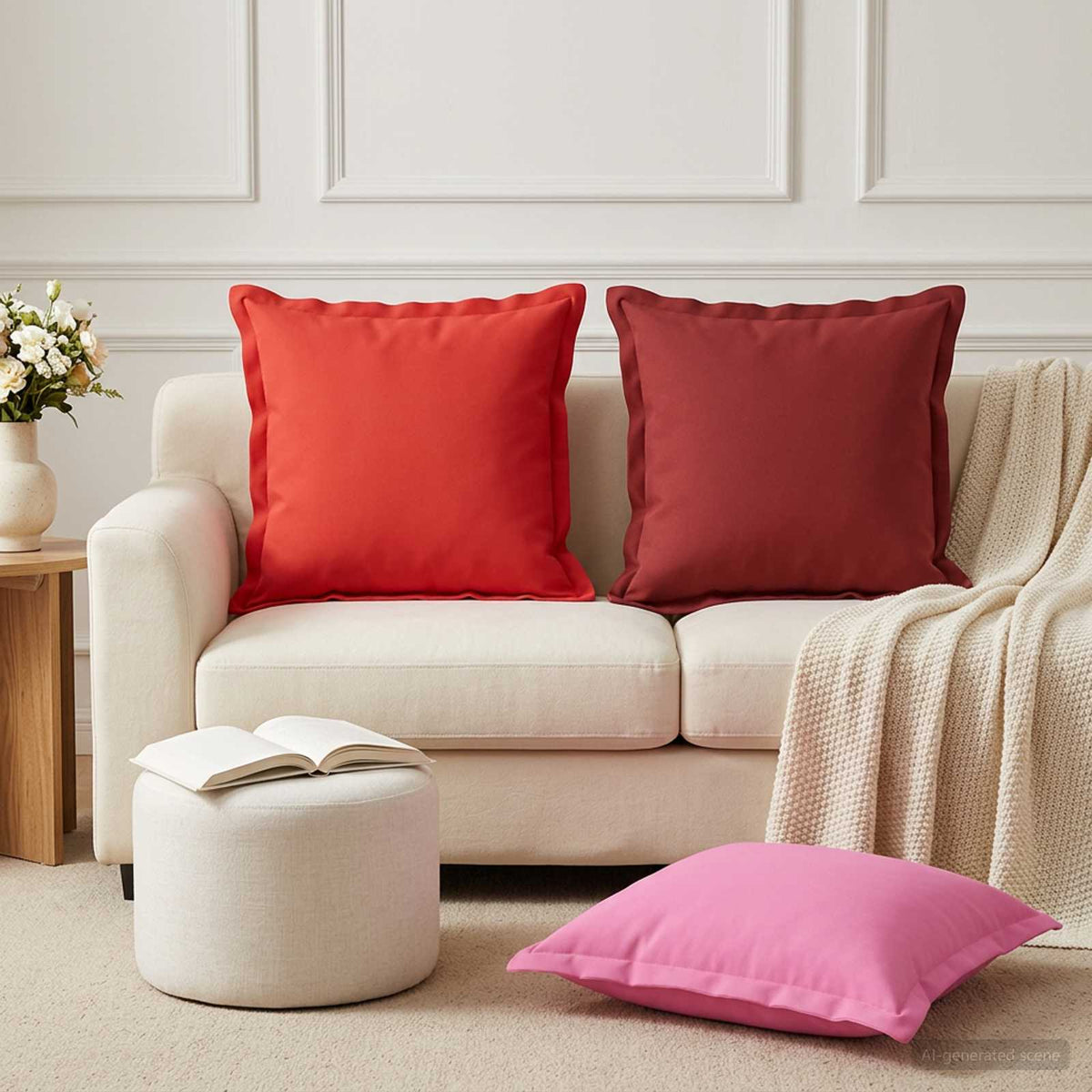 Vidaxl kussensloop 12 st houten rood 45 x 45 cm polyester