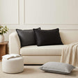 Vidaxl kussensloop 2 st houten antraciet 50 x 75 cm polyester