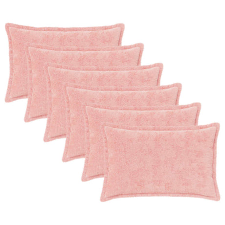 Vidaxl kussensloop 6 st houten roze 50 x 80 cm nep konijnenbont