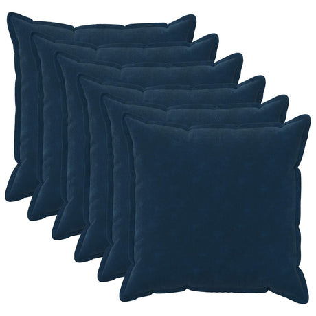 Vidaxl kussensloop 6 pcs houten blauw 65 x 65 cm microfiber fleece