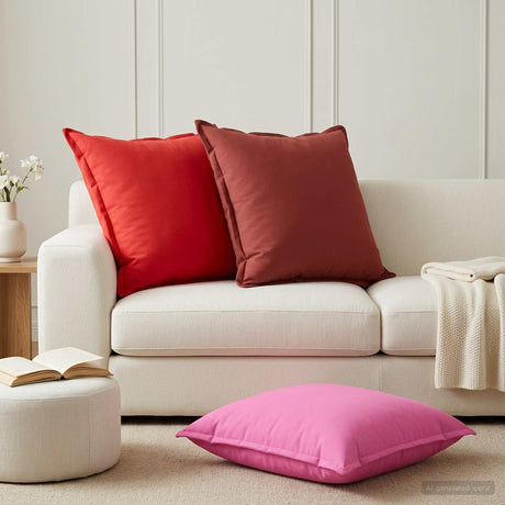 Vidaxl kussensloop 6 st houten rood 70 x 70 cm polyester