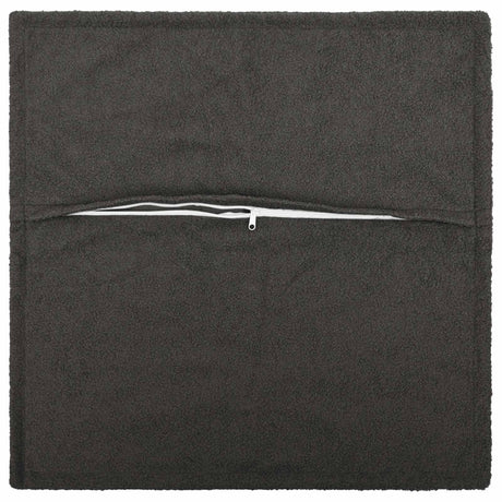 Vidaxl kussensloop 2 pcs houten donkergrijs 70 x 70 cm bouclé