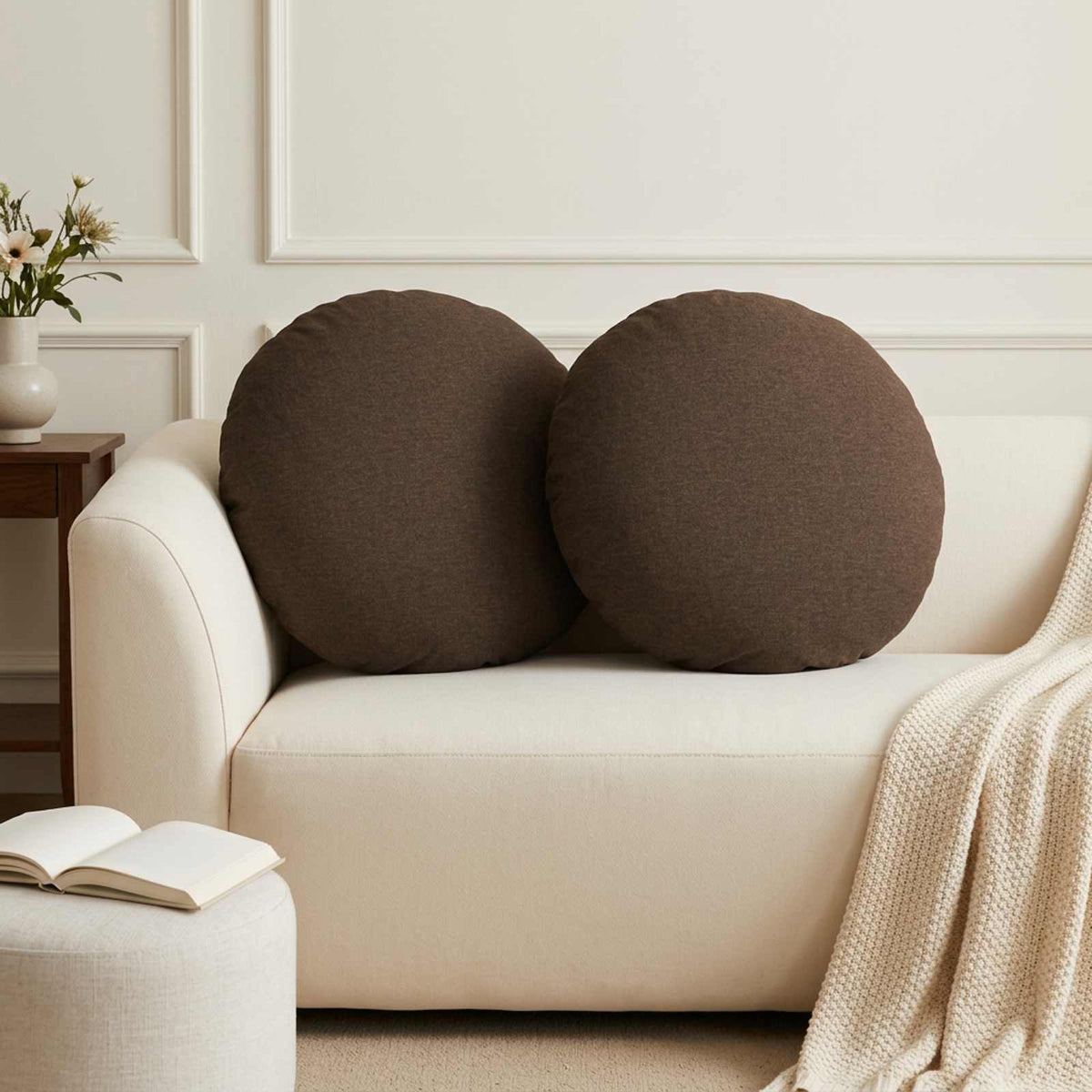Vidaxl kussen met kussen heerlen 2 st taupe stof