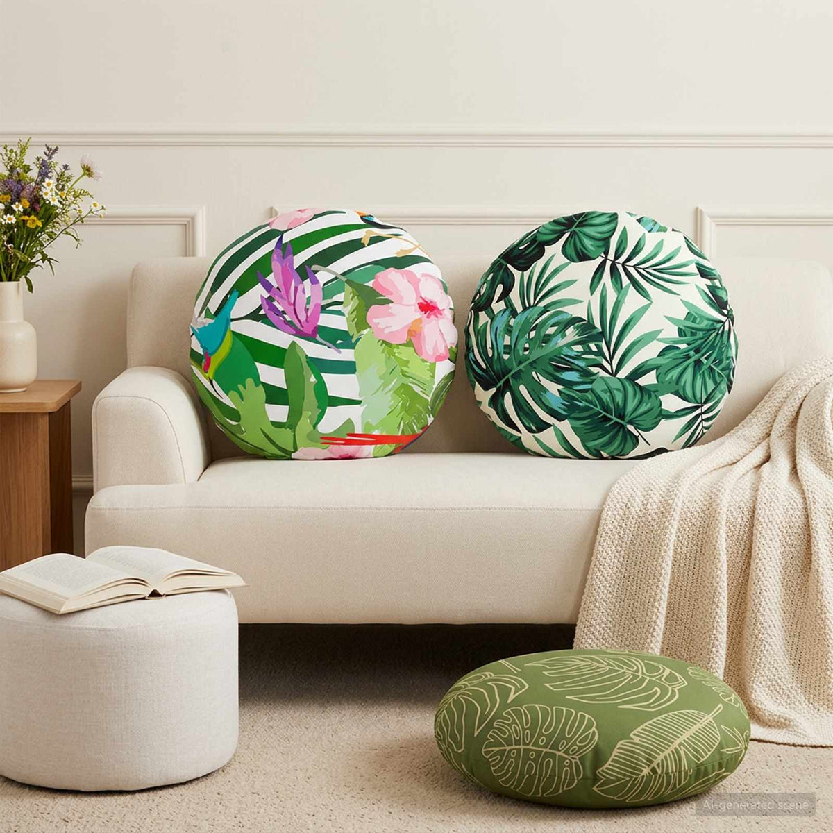 Vidaxl kussensloop 2 pcs heerlen meerkleurig ø 50 cm polyester