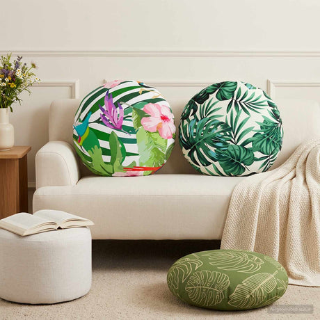Vidaxl kussensloop 6 pcs heerlen bladpatroon ø 50 cm polyester