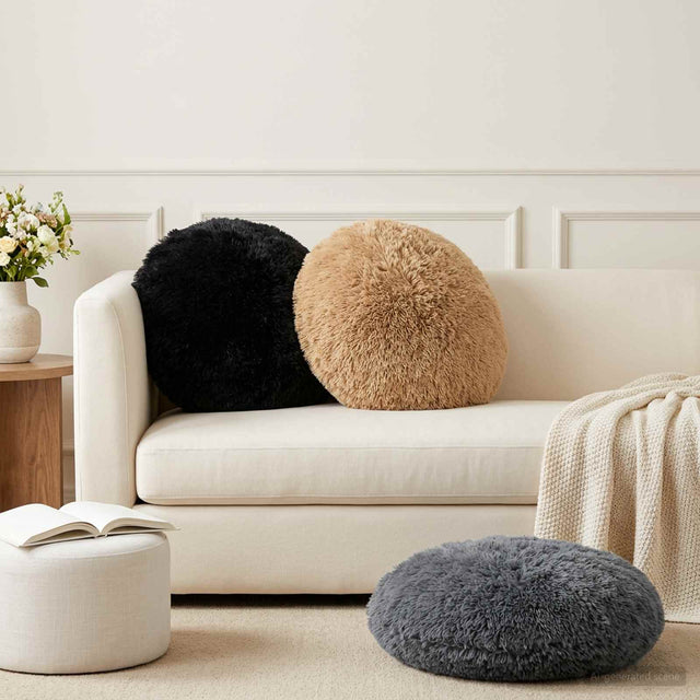 Vidaxl kussensloop 6 pcs heerlen antracietkleurig ø 50 cm pv fleece