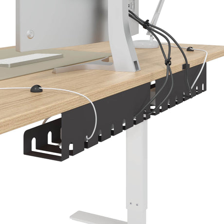 Vidaxl kabelgoot voor onder bureau 2 st zwart 43 x 10 x 10 cm staal