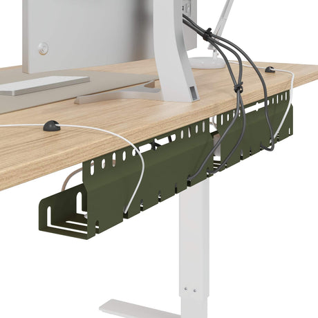 Vidaxl kabelgoot voor onder bureau 2 st olijfgroen 43 x 9 x 11 cm