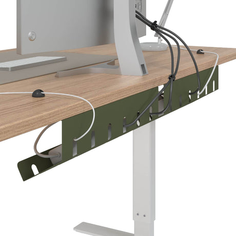Vidaxl kabelgoot voor onder bureau 2 st olijfgroen 44 x 11,5 x 13,5 cm
