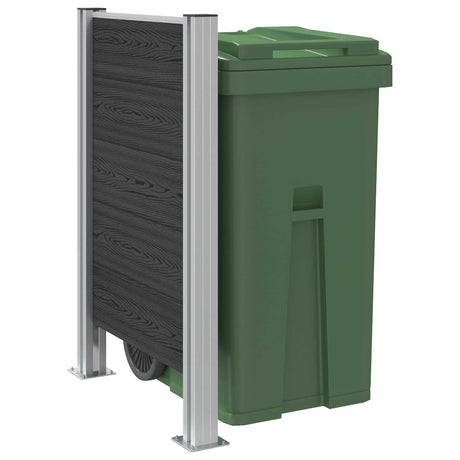 Vidaxl afvalbak schutting grijs 85 x 12 x 115 cm aluminium en wpc
