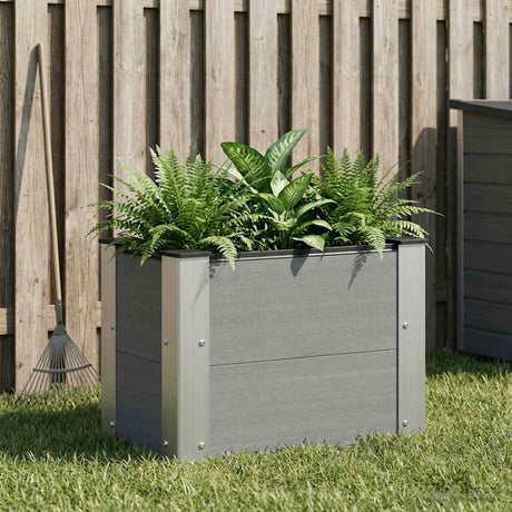 Vidaxl verhoogde plantenbak grijs 50 x 30 x 36 cm wpc en aluminium