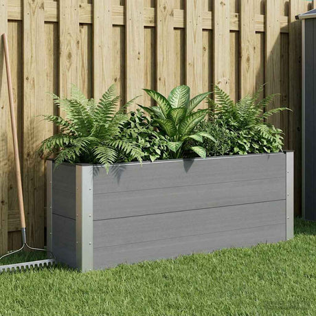 Vidaxl verhoogde plantenbak grijs 100 x 30 x 72 cm wpc en aluminium
