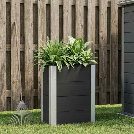 Vidaxl verhoogde plantenbak zwart 50 x 30 x 72 cm wpc en aluminium