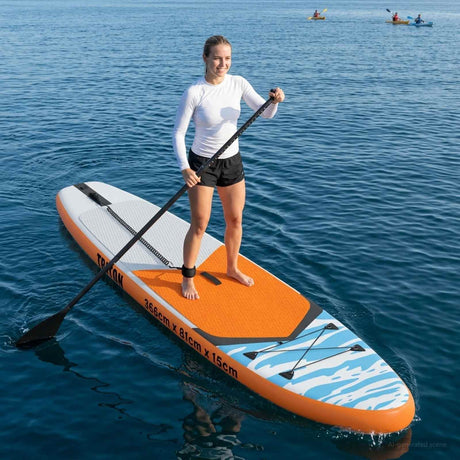 Vidaxl opblaasbaar stand up paddle board triton 366 x 81 x 15 cm blauw