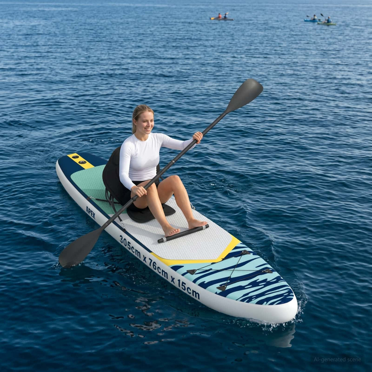 Vidaxl sup board met zitplaats 2-in-1 apex 305 x 76 x 15 cm