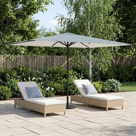 Vidaxl tuinparasol 200 x 300 cm polyester rechthoekig blauw en wit