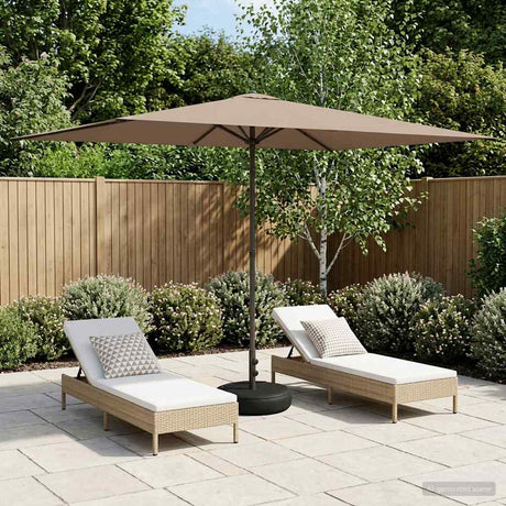 Vidaxl tuinparasol met basis 200 x 300 cm polyester rechthoekig taupe
