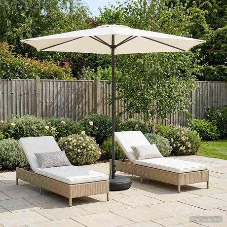 Vidaxl tuinparasol met basis 270 x 270 cm polyester rechthoekig