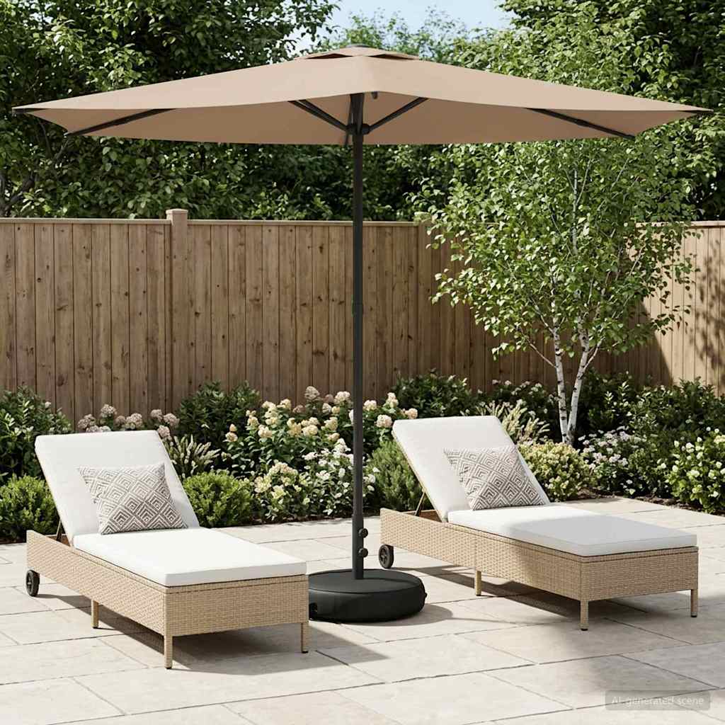 Vidaxl tuinparasol met basis 270 x 270 cm polyester rechthoekig taupe