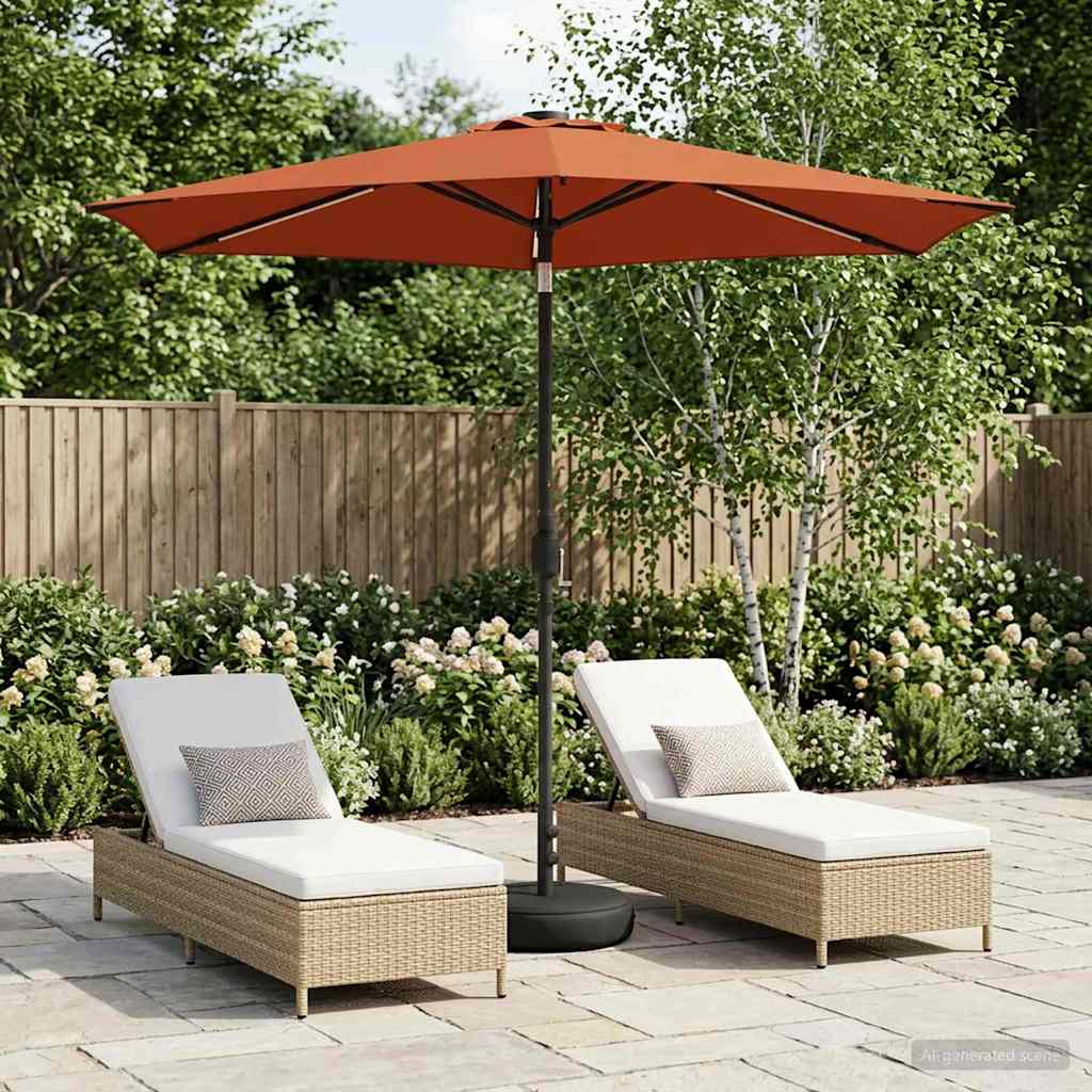 Vidaxl tuinparasol met led-lampen en voet 270 x 270 cm polyester
