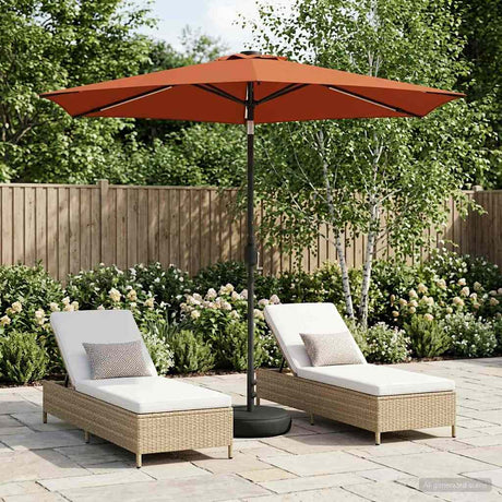 Vidaxl tuinparasol met led-lampen en voet 270 x 270 cm polyester