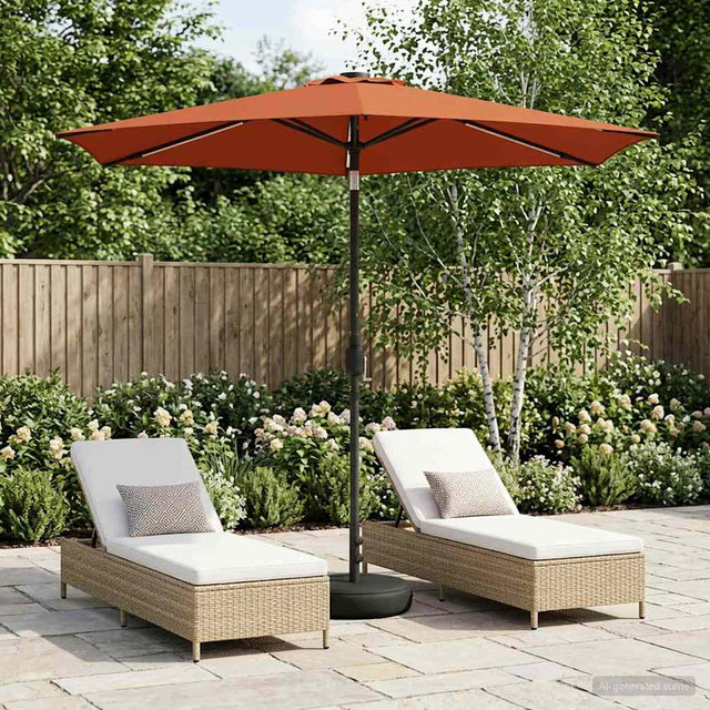 Vidaxl tuinparasol met led-lampen en voet 270 x 270 cm polyester