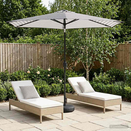 Vidaxl tuinparasol met led-lampen en voet 270 x 270 cm polyester