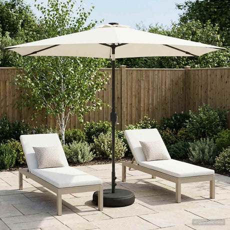Vidaxl tuinparasol met led-lampen en voet 300 x 300 cm polyester