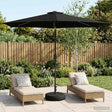 Vidaxl tuinparasol met led-lampen en voet 3 x 3 m polyester zwart