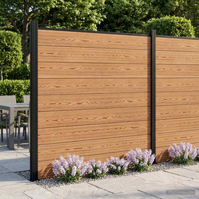 Vidaxl hek set 175 x 186 cm wpc en aluminium bruin