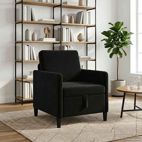 Vidaxl bank met opslag zwart 72 x 78 x 87 cm polyester