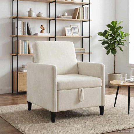 Vidaxl bank met opslag crèmekleurig 72 x 78 x 87 cm polyester