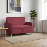 Vidaxl bank met opslag wijnrood 122 x 78 x 87 cm polyester