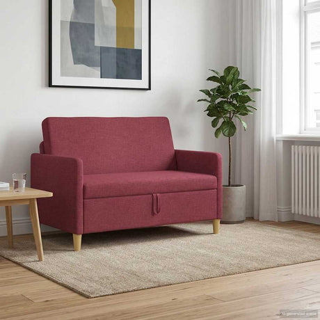 Vidaxl bank met opslag wijnrood 122 x 78 x 87 cm polyester