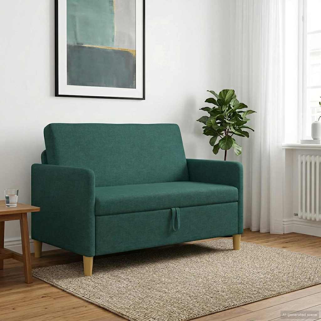 Vidaxl bank met opslag donkergroen 122 x 78 x 87 cm polyester