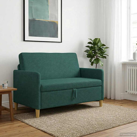 Vidaxl bank met opslag donkergroen 122 x 78 x 87 cm polyester